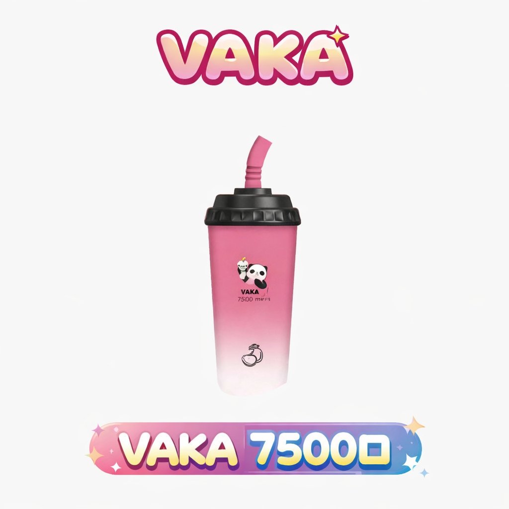 VAKA 奶茶杯 7500 萌熊貓造型設計可愛街頭時尚 3% 醇熟尼古丁鹽絲滑擊喉 15ml 澎湃巨量裝載 600mAh 能量核心長效續航 台灣現貨
